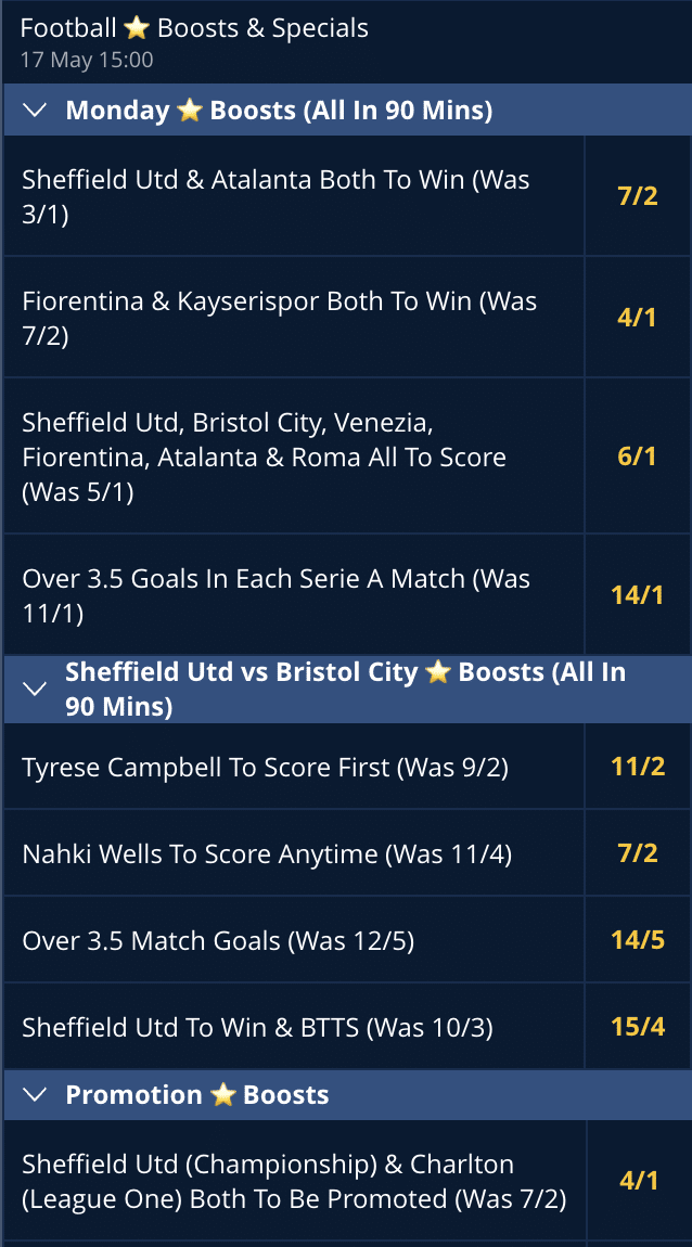 Boosts at Star Sports Bet